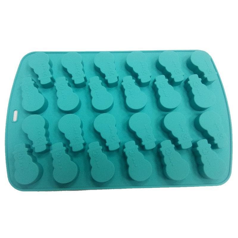 24-Hole Food-Grade Silicone Snowman Cake Mold Christmas Santa Claus