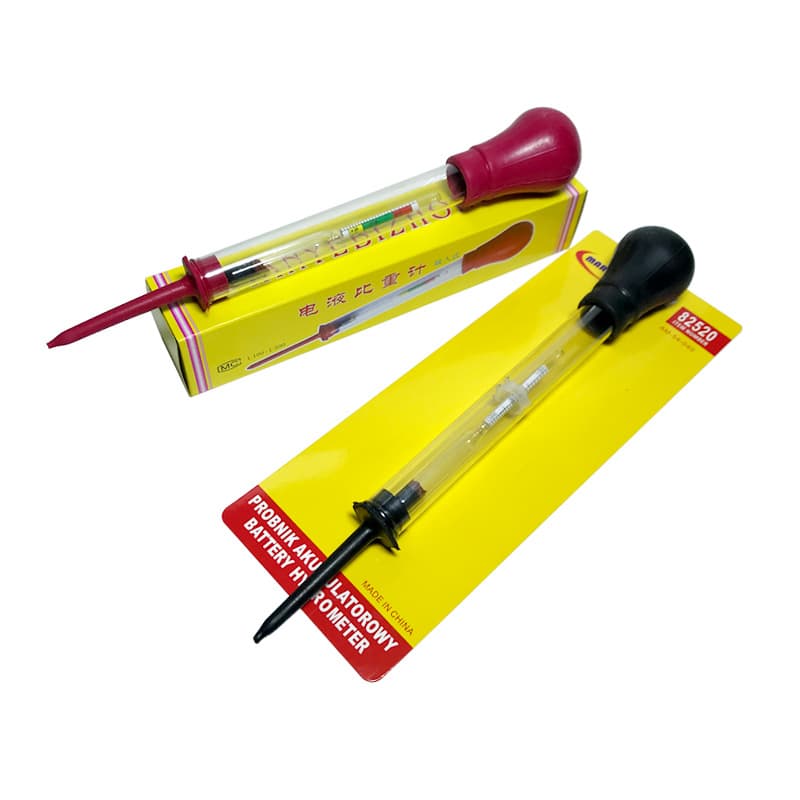 Battery Densimeter, Car Battery Electrolyte Measurement 1.100-1.300, Suction-Type Electrolyte Hydrometer