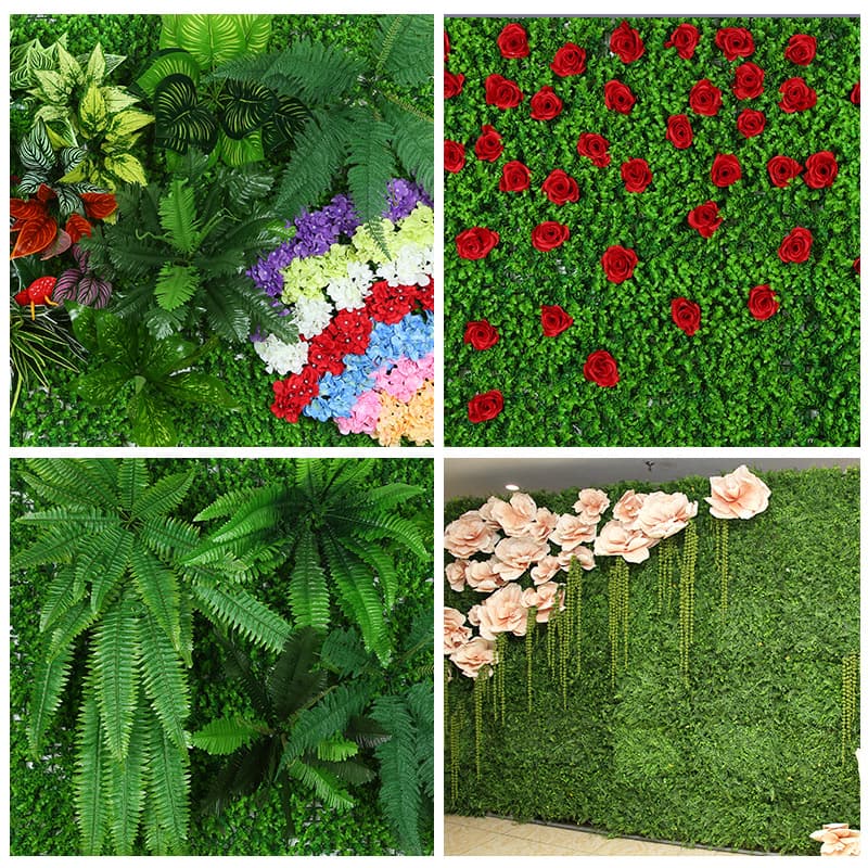 Artificial Green Wall, Fake Grass Turf for Indoor Background Decoration and Outdoor Balcony, Plastic Lawn