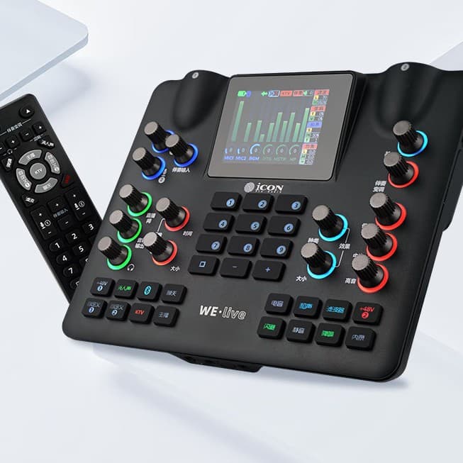 iCON WE Live Mobile and Computer Sound Card with Bluetooth Accompaniment for Live Streaming, Gaming, Singing, and Outdoor Karaoke
