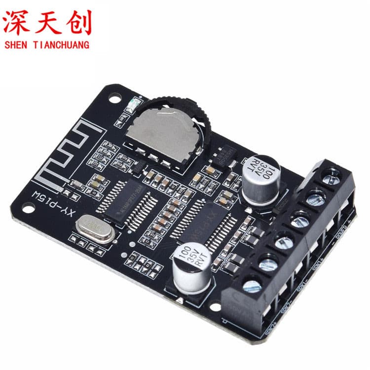 10W/15W/20W Stereo Bluetooth Amplifier Board, 12V/24V High-Power Digital Amplifier Module XY-P15W