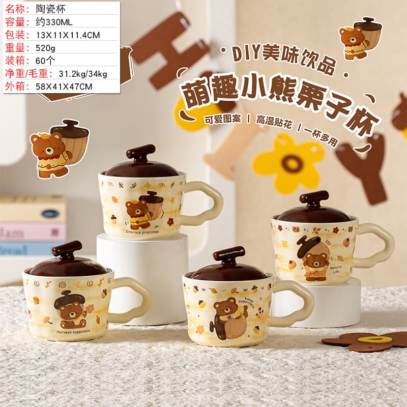 Creative Cola Bottle Ceramic Straw Cup Soda Can Cup Student Water Cup Viral TikTok Coca-Cola Style Cup