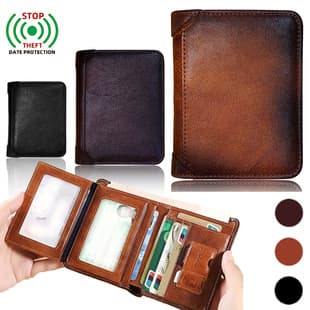 Full Genuine Leather Ultra-thin Men's Wallet Multi-function Driver's License Integrated Short Wallet Top Layer Cowhide Lining Real Leather