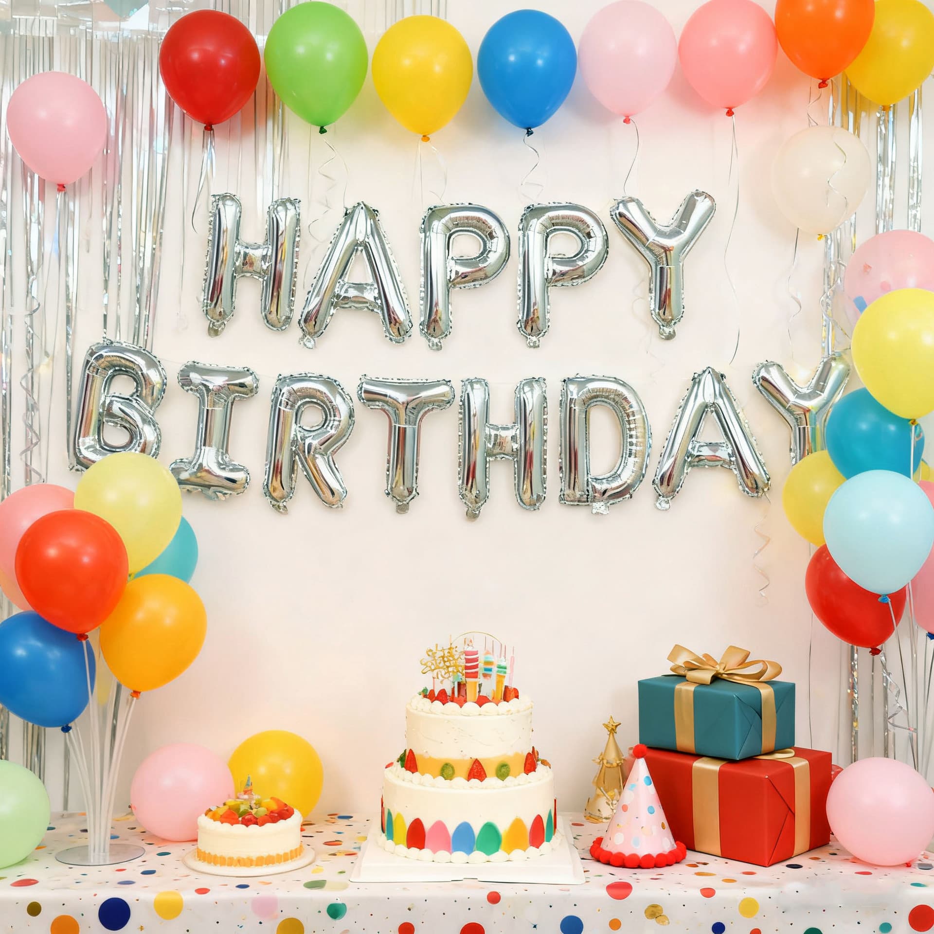 HAPPY BIRTHDAY 16-inch Letter Happy Birthday Mylar Balloon Set for Birthday Party Decoration