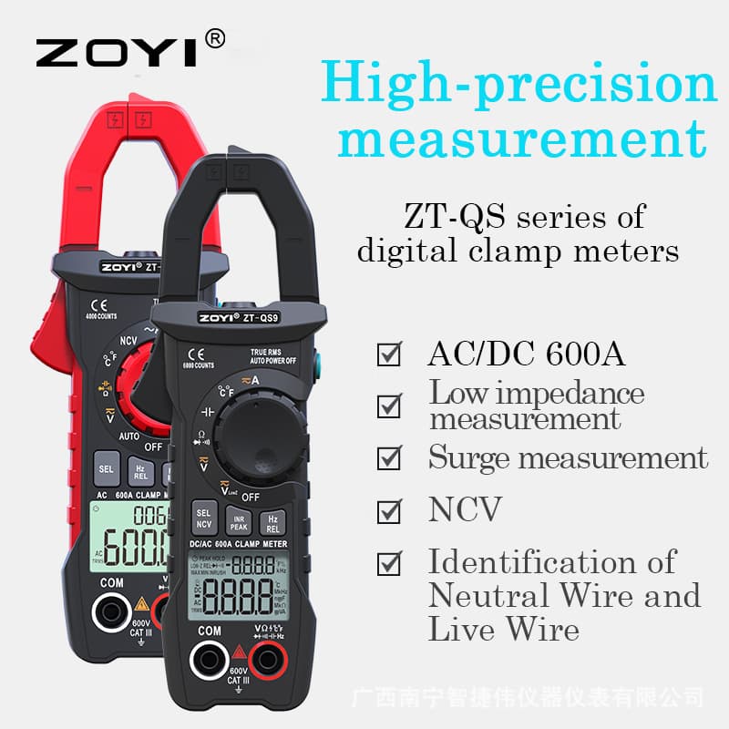 ZOYI Digital Clamp Meter ZT-QS9/QS4 AC/DC Current Clamp Meter High Precision Resistance Voltage Meter Cross-border
