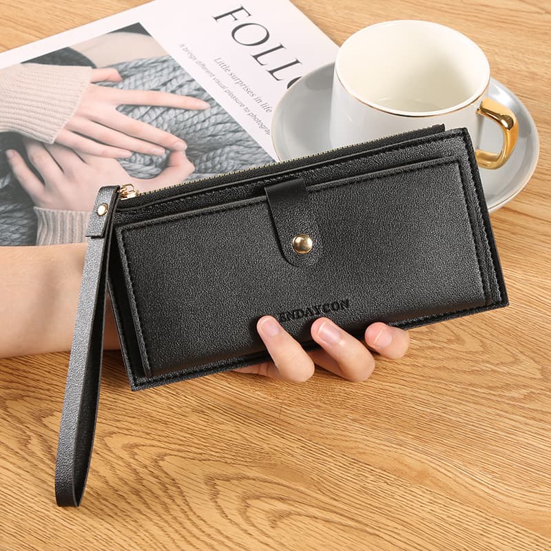 New Simple Portable Long Wallet for Women, Ultra-Thin Card Organizer Cash Wallet, Small Coin Purse Money Clip