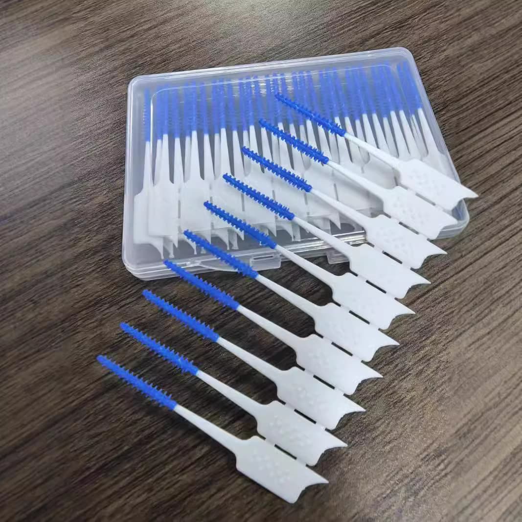 Yangzhou Factory Wholesale Silicone Soft Interdental Brush Teeth Gap Brush 40-Piece Box Pack