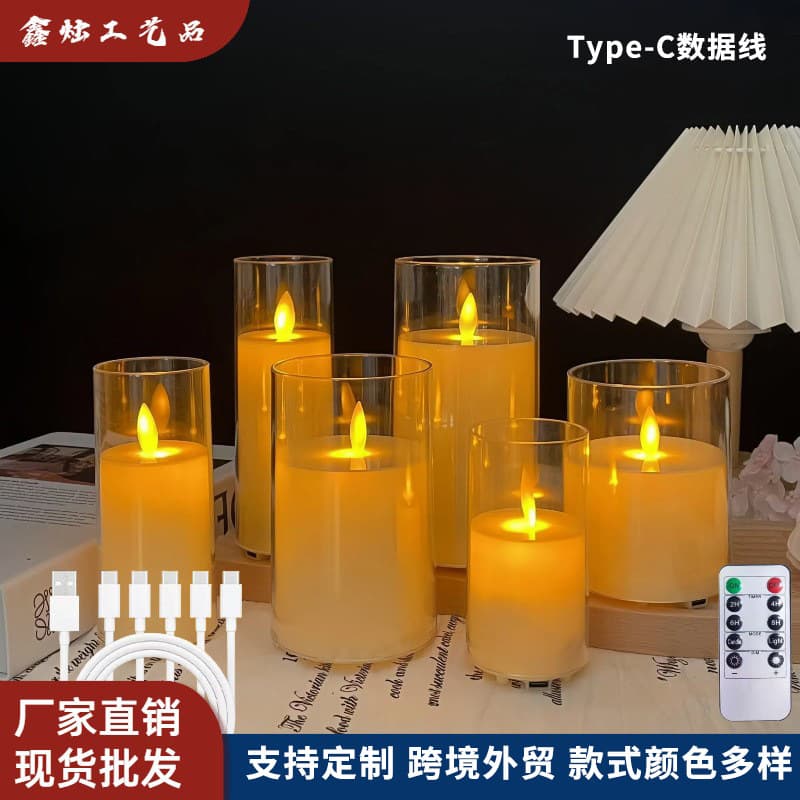LED Electronic Candle Light, Rechargeable, Remote Control, Simulated Paraffin, Restaurant Decoration, SPA Hotel Concert Atmosphere Light