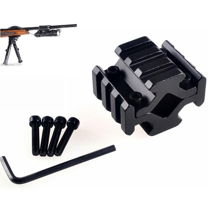 13mm to 20mm Tube Clamp 4-Sided Tube Clamp 21mm Slot Conversion Fixture Flashlight Clip Aluminum Alloy Material