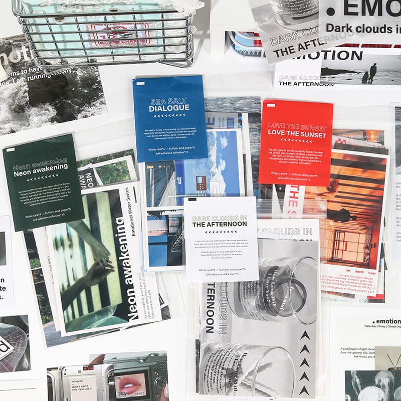 25 Sheets Emotion Plain Water Series Sticker Pack Korean Style Base Paper Decorative Journal Pain Bag Material Pack
