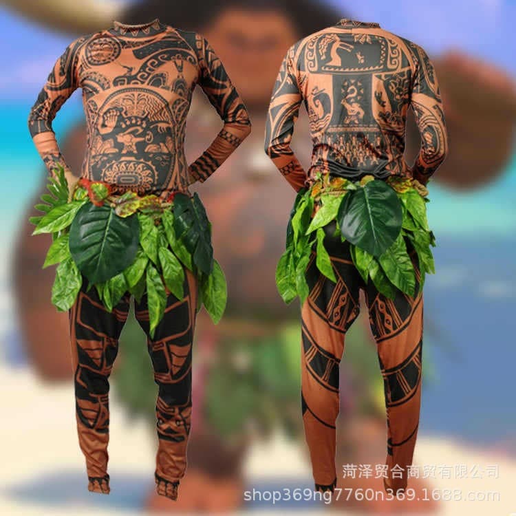 Moana Maui adult men's cosplay costume Halloween performance costume Indian style animation