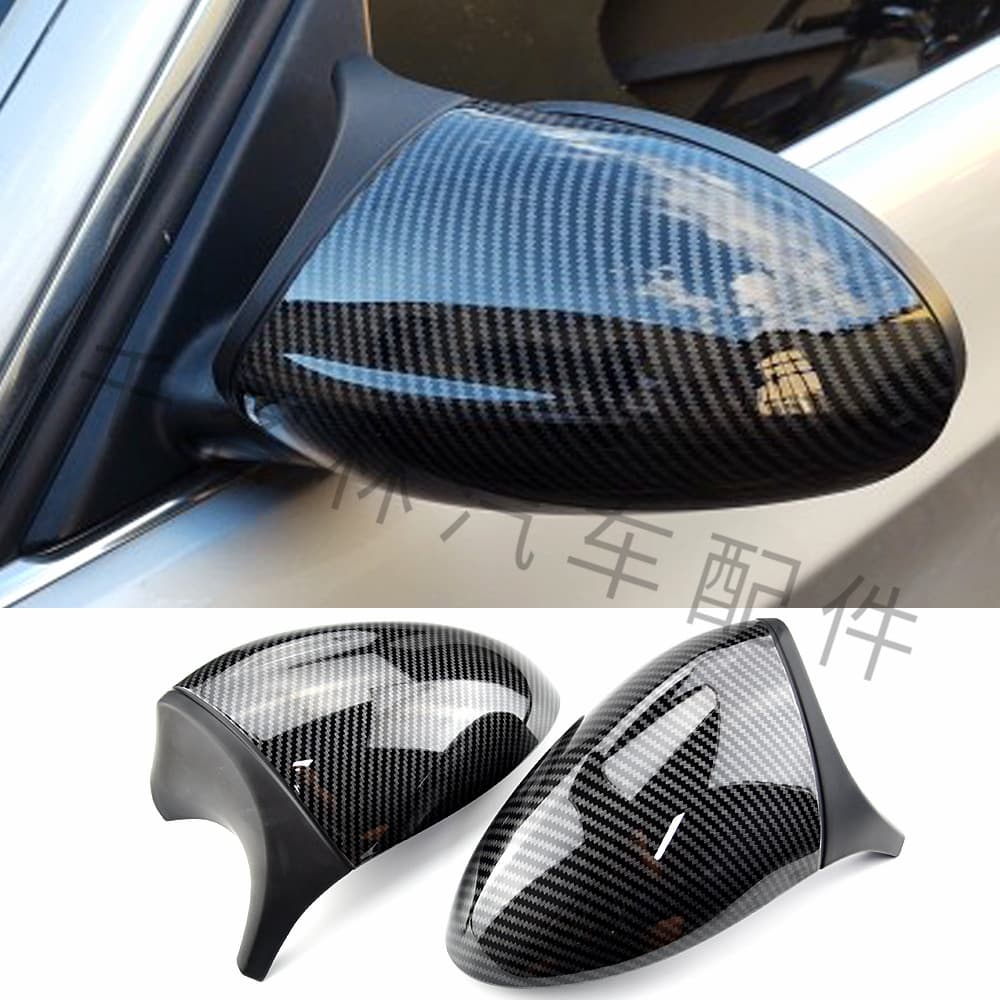 For BMW E90 E92 E81 E82 E87 Old Style Bull Horn Carbon Fiber Water Transfer Rearview Mirror Cover