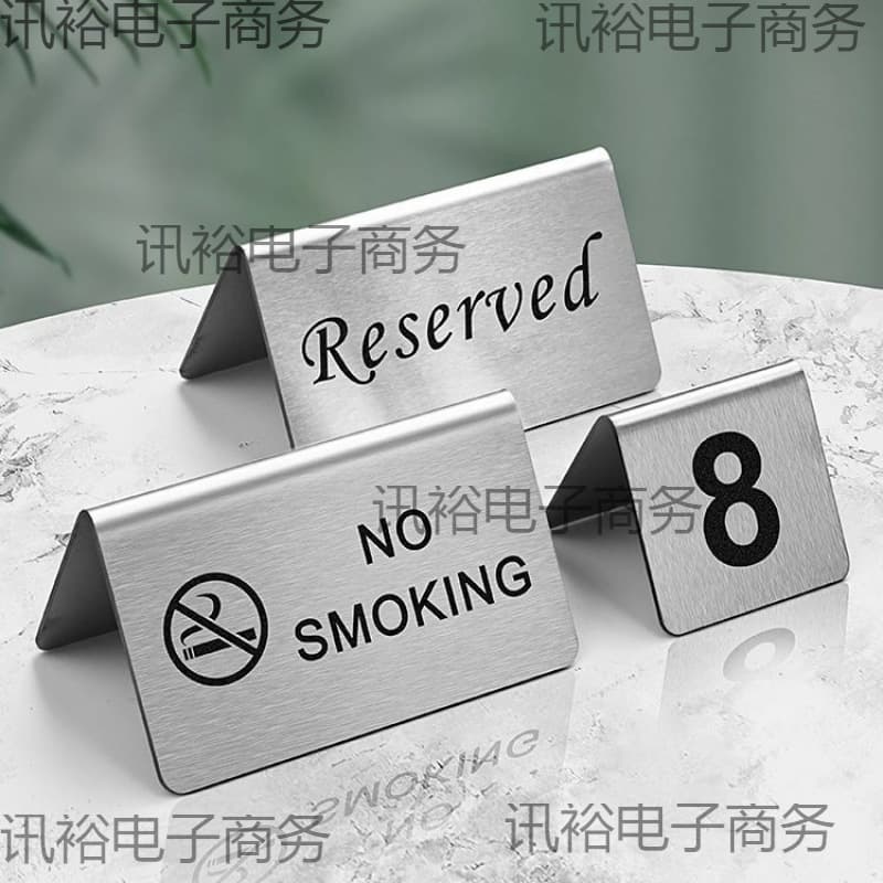 Reserved table sign reservation seat holder table number card restaurant dining table stainless steel metal standing sign table card restaurant waiting list