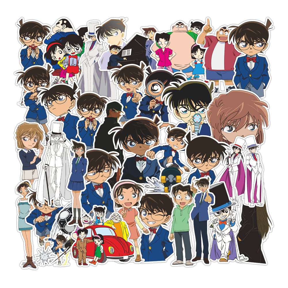 33pcs Detective Conan Character Anime Phone Stickers Stationery Notebook Luggage Decoration Sticker Wholesale
