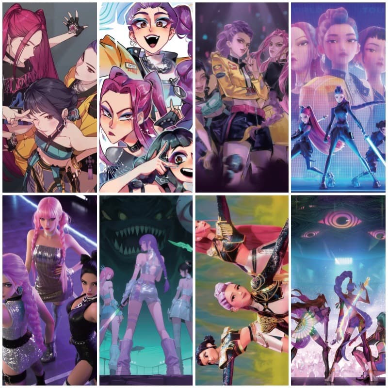 K-POP Demon Hunter Girl Group Poster 42X29CM Celebrity Merchandise Student Dormitory Wallpaper Office Decoration Mural