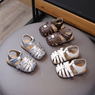 New Summer Roman Sandals for Baby Girls Princess Sandals 01-2-3 Years Toddler Soft Sole Enclosed Toe Fashion Princess Shoes