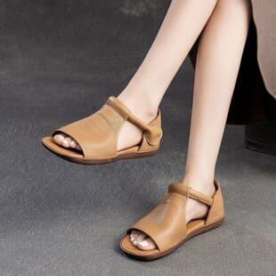 Summer Open-Toe Flat Sandals Retro Soft Sole Roman Style New Comfortable Ultra-Light Casual Magic Wasteland Shoes