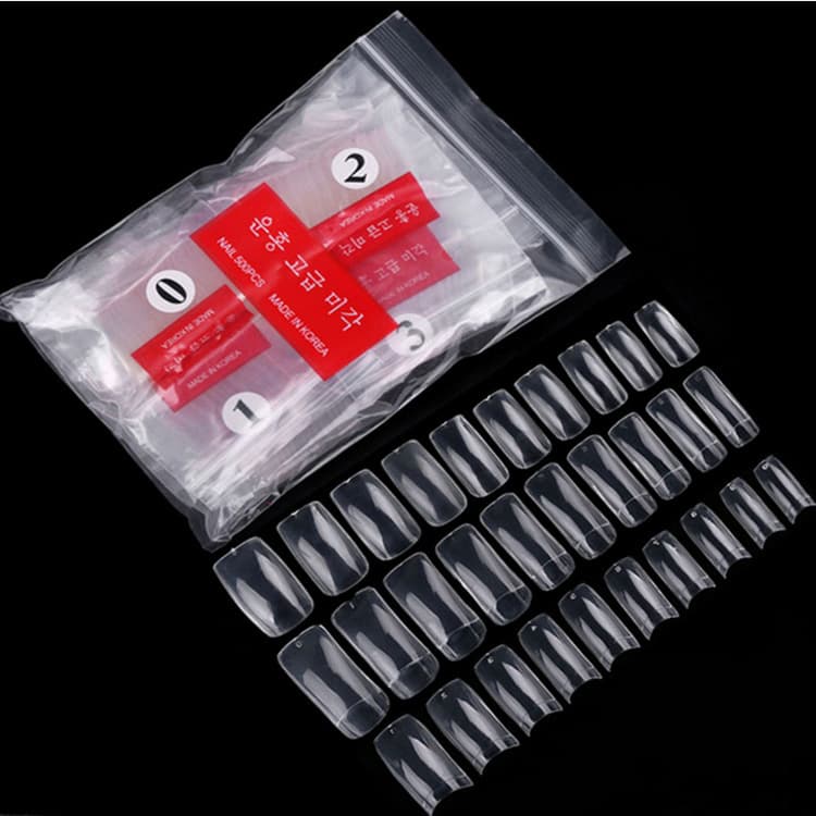 Nail Art Korean Standard Nail Tips 500pcs Clear Full Cover Clear Half Cover Clear French Pre-formed Nail Tips