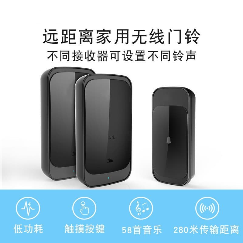 Touch Induction Wireless Doorbell One To Two Smart Home Use Wireless Doorbell Elderly Caller Plug-in