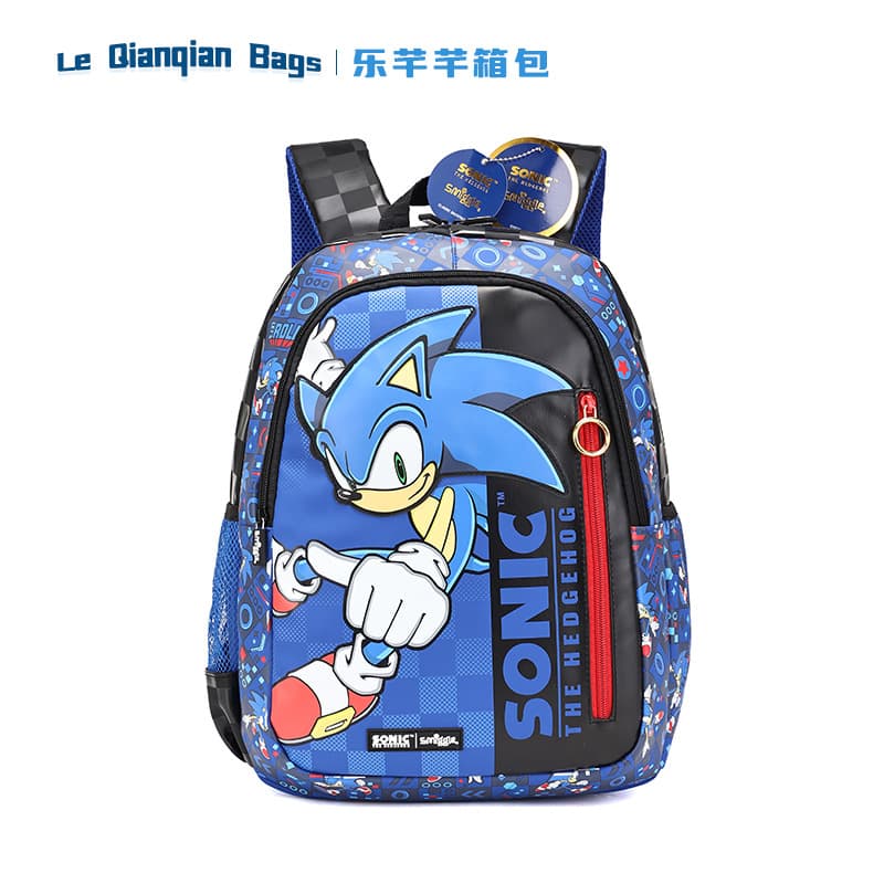 Australian Smiggle Blue Large Student Backpack and Pencil Case 2-Piece Set Sonic Waterproof Schoolbag