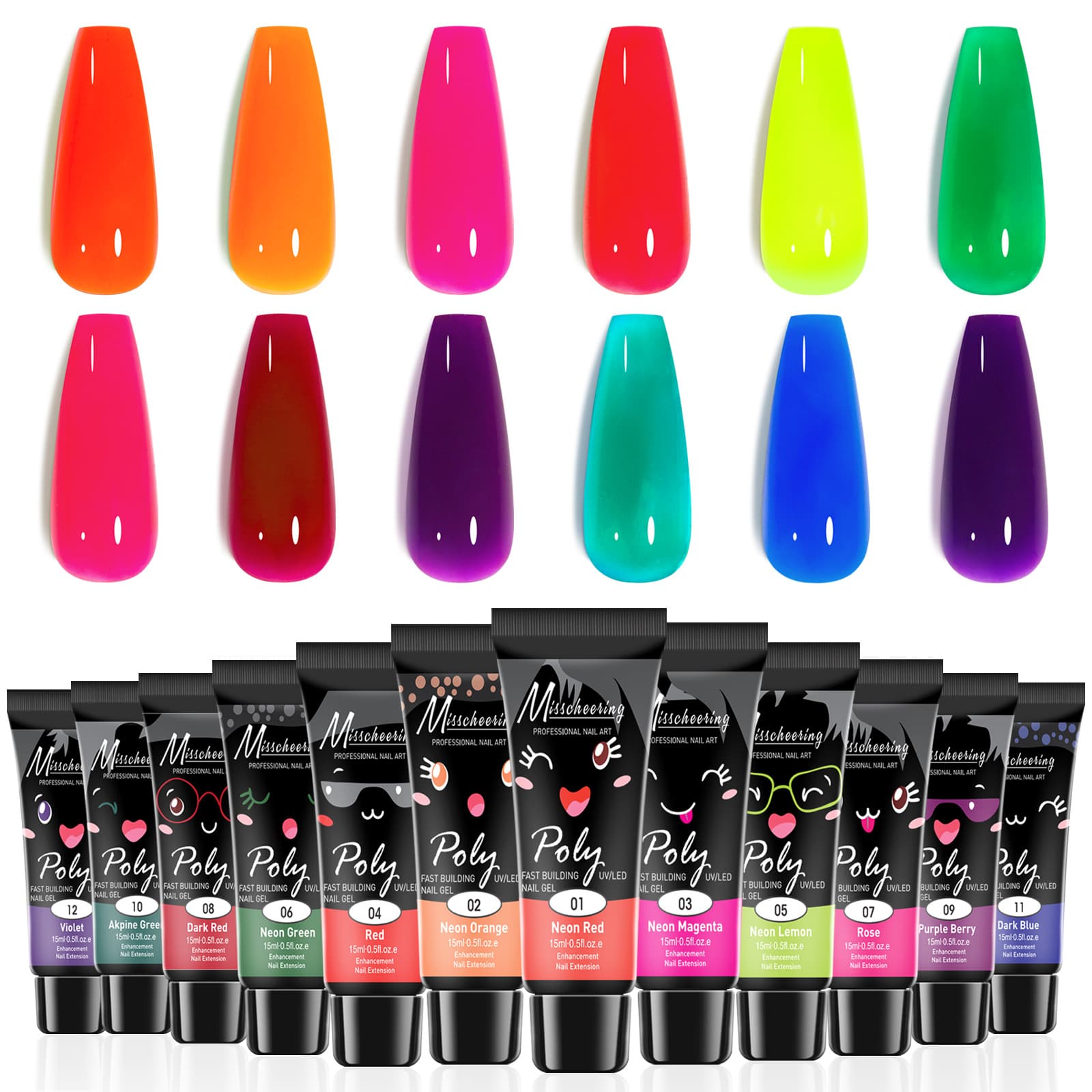 Fluorescent Crystal Nail Extension Gel - Pain-Free, No Paper Tray Required Nail Art Tool - Phototherapy Fluorescent Gel Extension