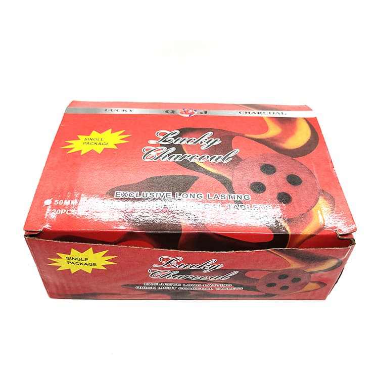 50mm 4-hole high-heat, low-ash water smoke charcoal, tea-making charcoal ignition block, fruitwood quick-burning water smoke charcoal, aromatherapy charcoal sheet