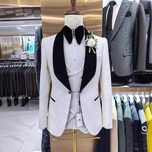 Man Suit Cross-border Trade Suit Set Men's Wedding Casual Host Suit 3-Piece Set 3pcs