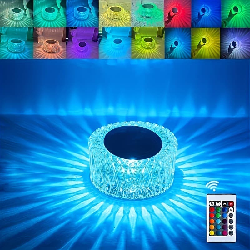 2026 New Cross-border Drop Shipping Magic Crystal Touch Control Table Lamp 16 Vibrant Colors