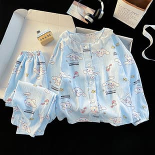 Kids Pajamas Fairy Tale Girls Spring/Autumn Cloud Gauze Long Sleeve Set for Little and Big Kids Homewear