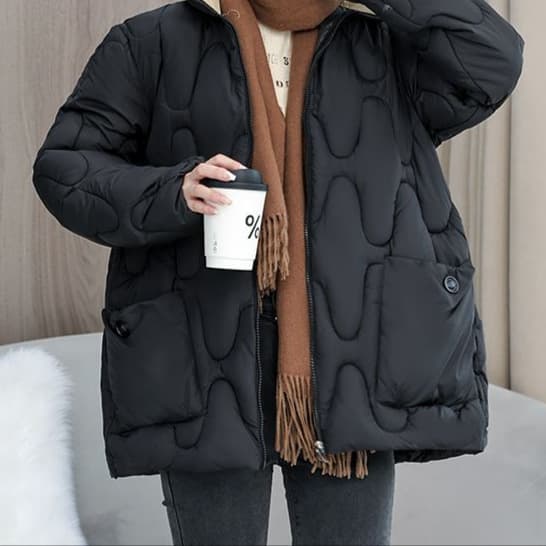 New Plus Size Cotton Coat Women Mid-Long Lightweight Down Cotton Jacket, Loose Fit, New Style Garment