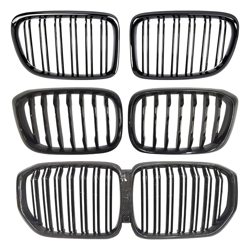 For BMW X1 X2 X3 X4 X5 X6 X7 Series Front Grille Modification Carbon Fiber Single/Double Bar Grille