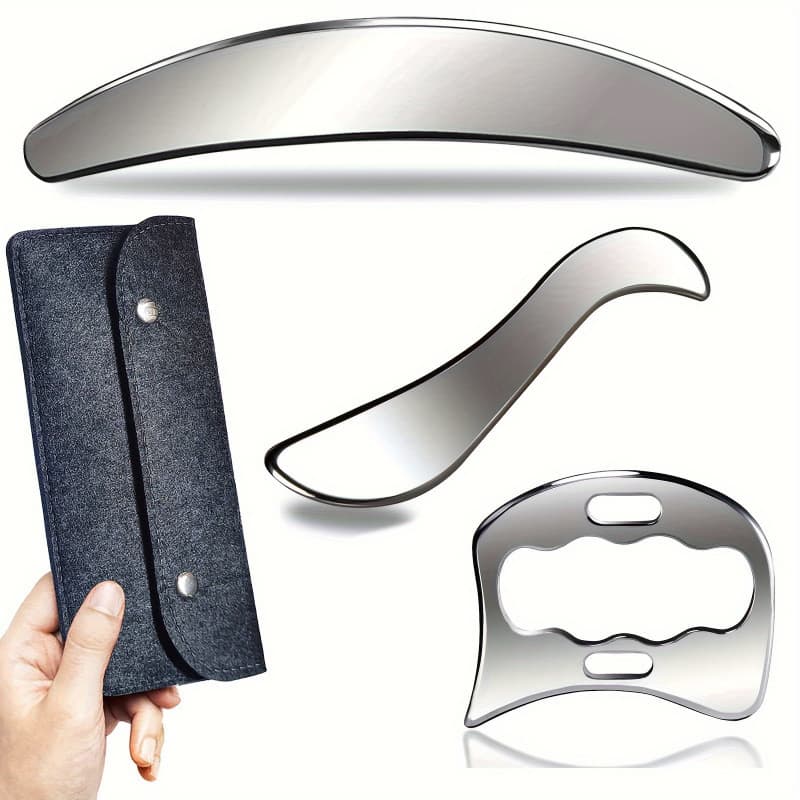 2026 New Cross-border Drop Shipping Stainless Steel Physical Gua Sha Tool Set