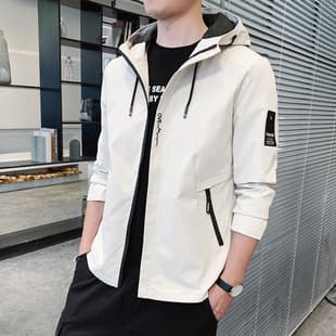 Cross-Border Men's Jacket, Spring/Autumn Trendy New Style Loose Casual Top Men's Clothing Hooded Windbreaker Coat