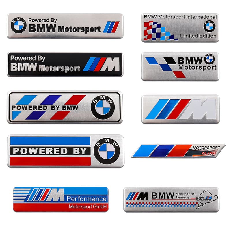 M Performance metal car badge sticker for BMW, aluminum emblem for fender decoration