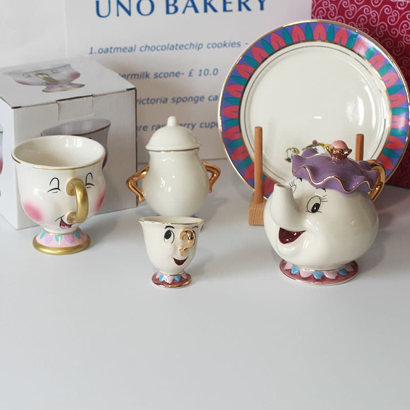 Beauty and the Beast Teapot Mrs. Teapot Archie Cup Mrs. Potts Cute Cartoon Set Birthday Gift