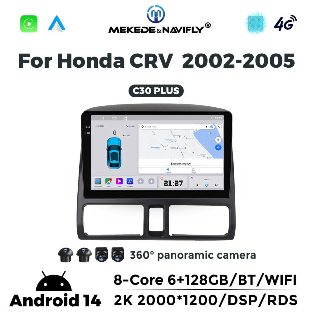 C Series Suitable for Honda CRV 2002-2005 Modified Android System Reversing Bluetooth Navigation Screen