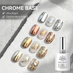 BORN PRETTY Cross-Border Mirror Powder Special Rub-On Top Coat, Non-Stick Powder Ultra-Bright Mirror Powder Functional Gel