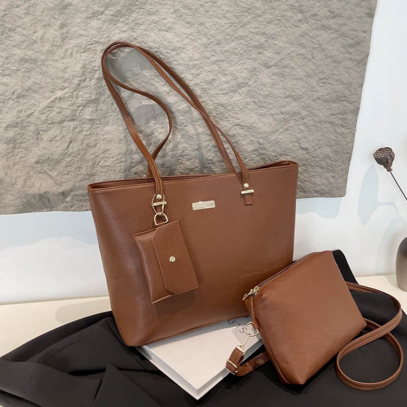 3-Piece Set Large Capacity Women's Bag 2025 New Fashion Versatile Premium Texture Shoulder Bag Commuter Women's Tote Bag