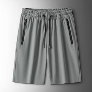 Men's Ice Silk Shorts Summer Thin 5-Inch Shorts Trendy Loose Summer Men's Sports Beach Shorts Breathable Large Shorts