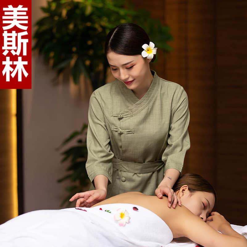 Foot bath shop health suit spring and summer beauty salon beautician foot bath pedicure shop SPA technician work clothes trousers set