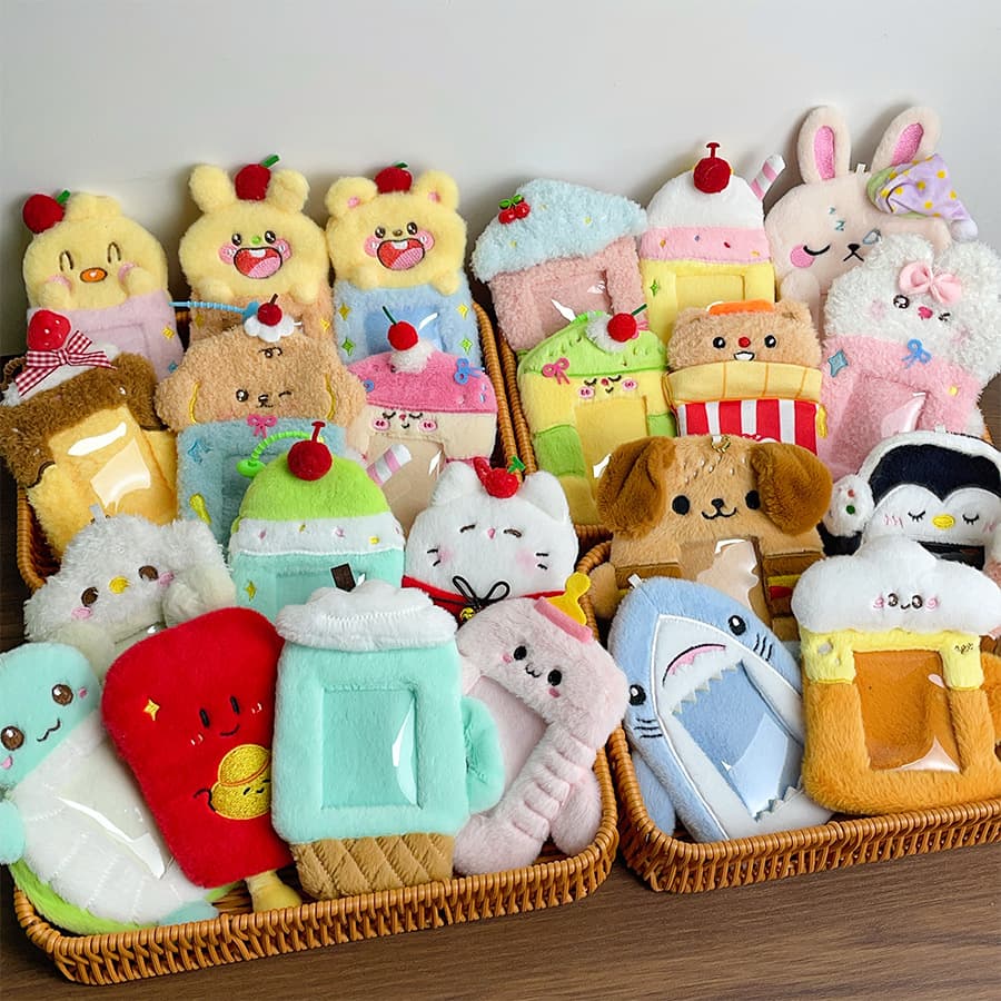 Original Cartoon Cute Plush Card Holder Series Student ID Card Storage Card Bag Kpop Idol Photocard Protector