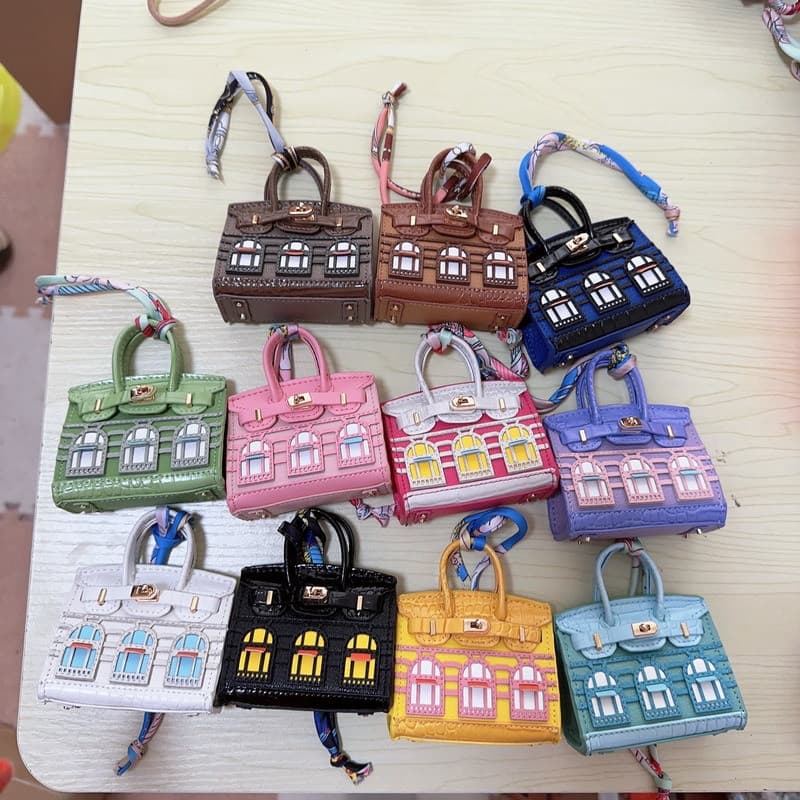 Mini Birkin bag small house charm cute creative small window car key charm earphone bag lipstick bag wholesale