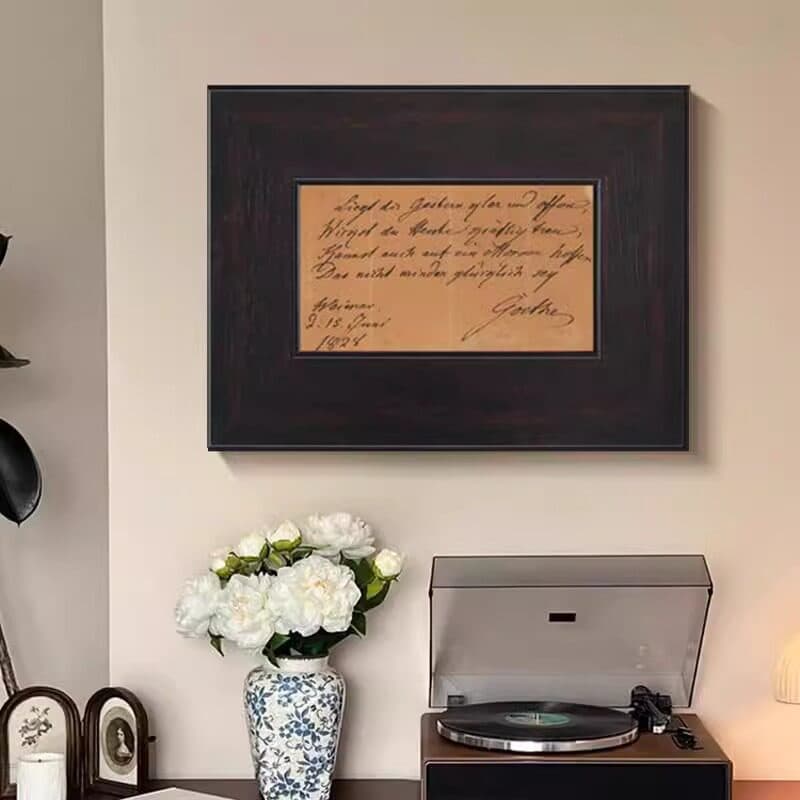 Goethe's blessing poem French medieval style hanging painting living room sofa wall mural retro high-end restaurant decoration painting