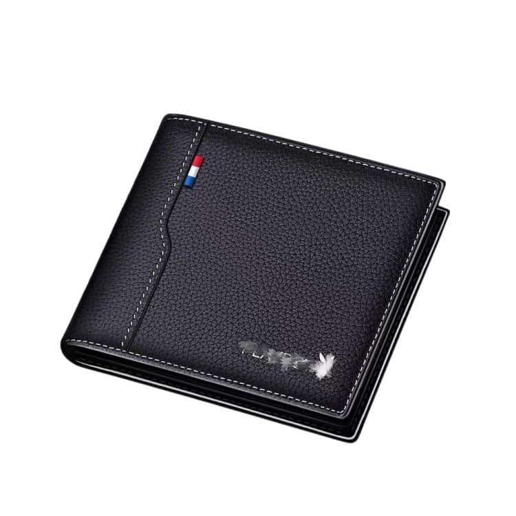Men's Cropped Wallet Card Holder One-piece Short Leather Clip Male Card Clip Money Male Student Bag Large Capacity