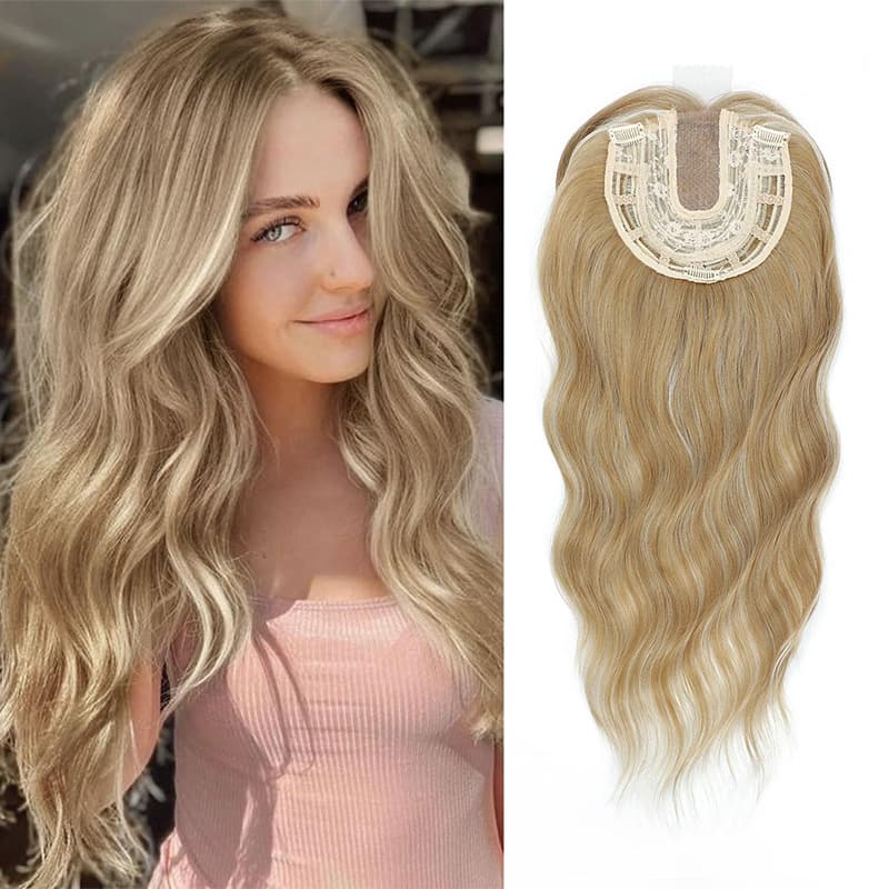 New Wig Piece Hand-Tied Lace Topper for Women European and American Style Long Wavy Curly Hair Synthetic Hair Top Piece