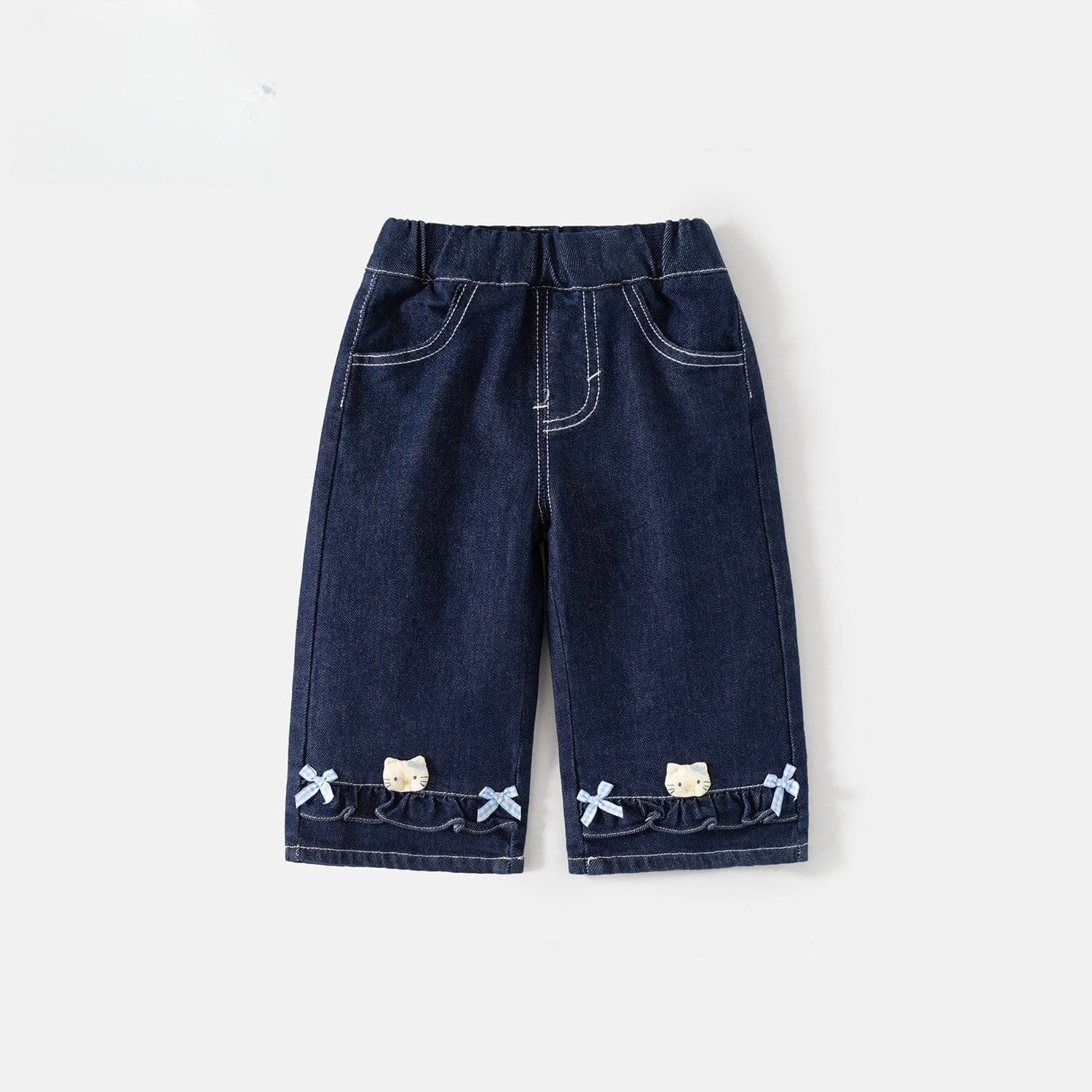 Girls' jeans spring 2026 fashionable baby casual trousers spring and autumn wide-leg pants children's loose straight pants