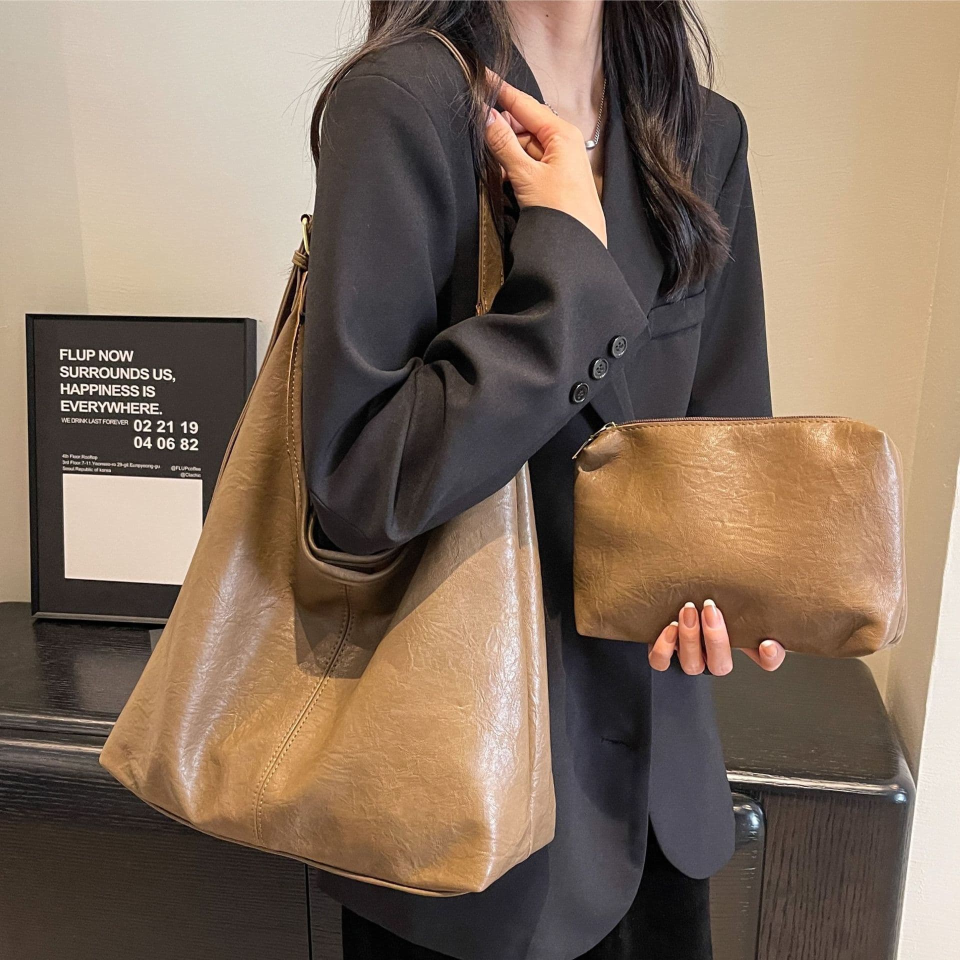 Vintage Commuter Mother-Child Bag Women's Handbag 2026 New Trendy Fashion Single Shoulder Tote Bag Versatile Large Capacity Underarm Bag