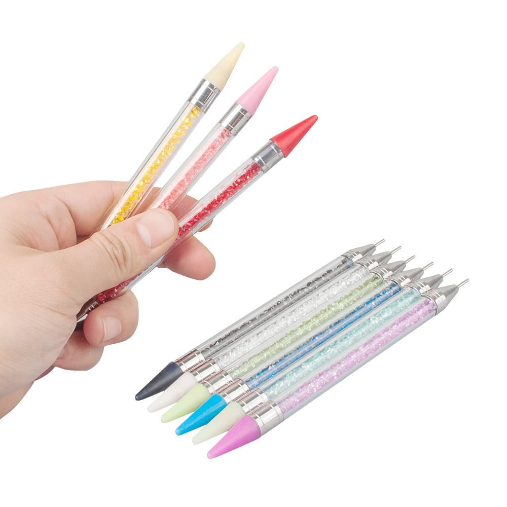 Single Dual-Ended Nail Art Wax Pen Acrylic Wax Pen for Picking and Setting Rhinestones, Dual-Ended Nail Art Pen