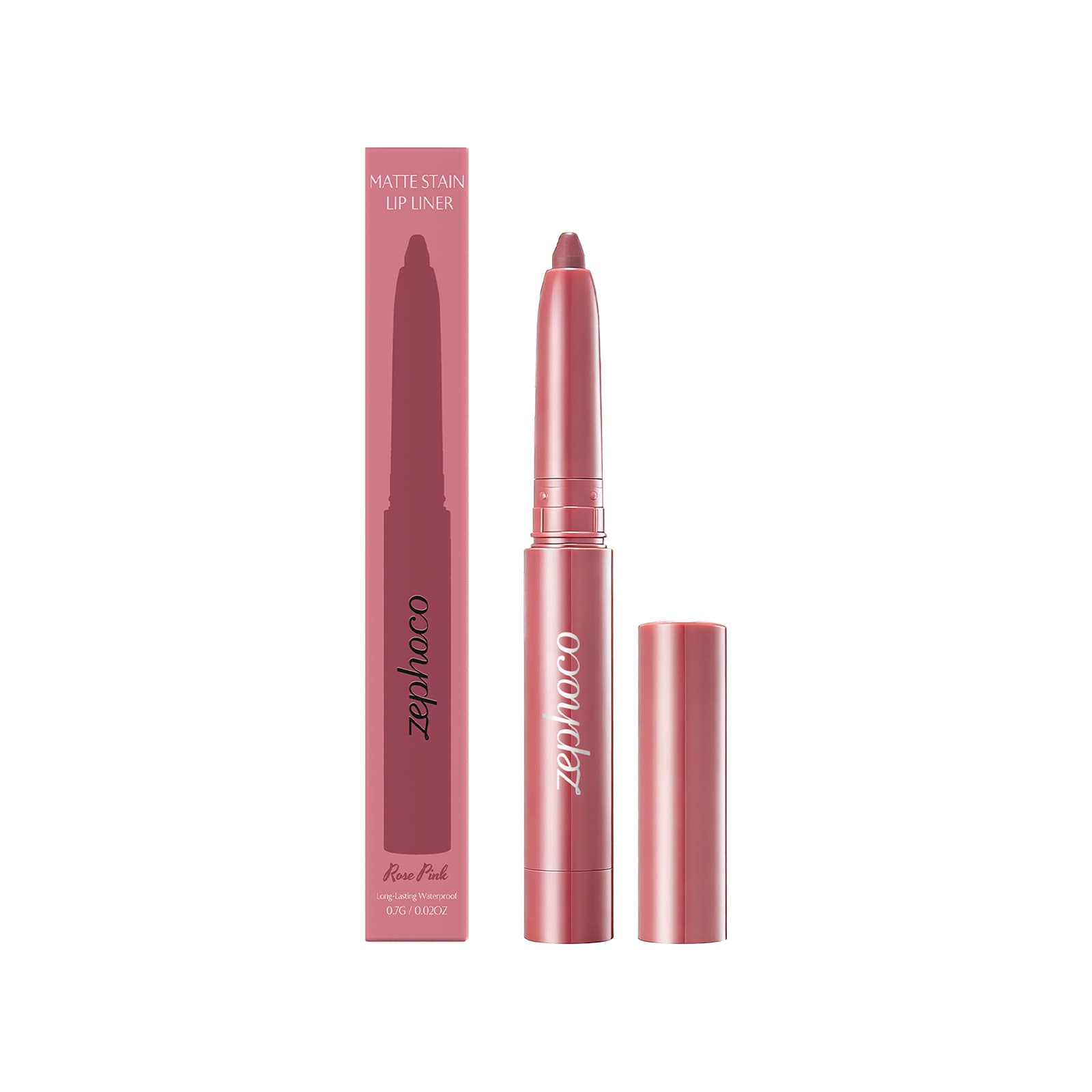 Zephoco Rose Pink Lip Liner Pencil Natural Lip Shape Smooth and Silky Easy to Use Daily Commute Convenient Long-Lasting