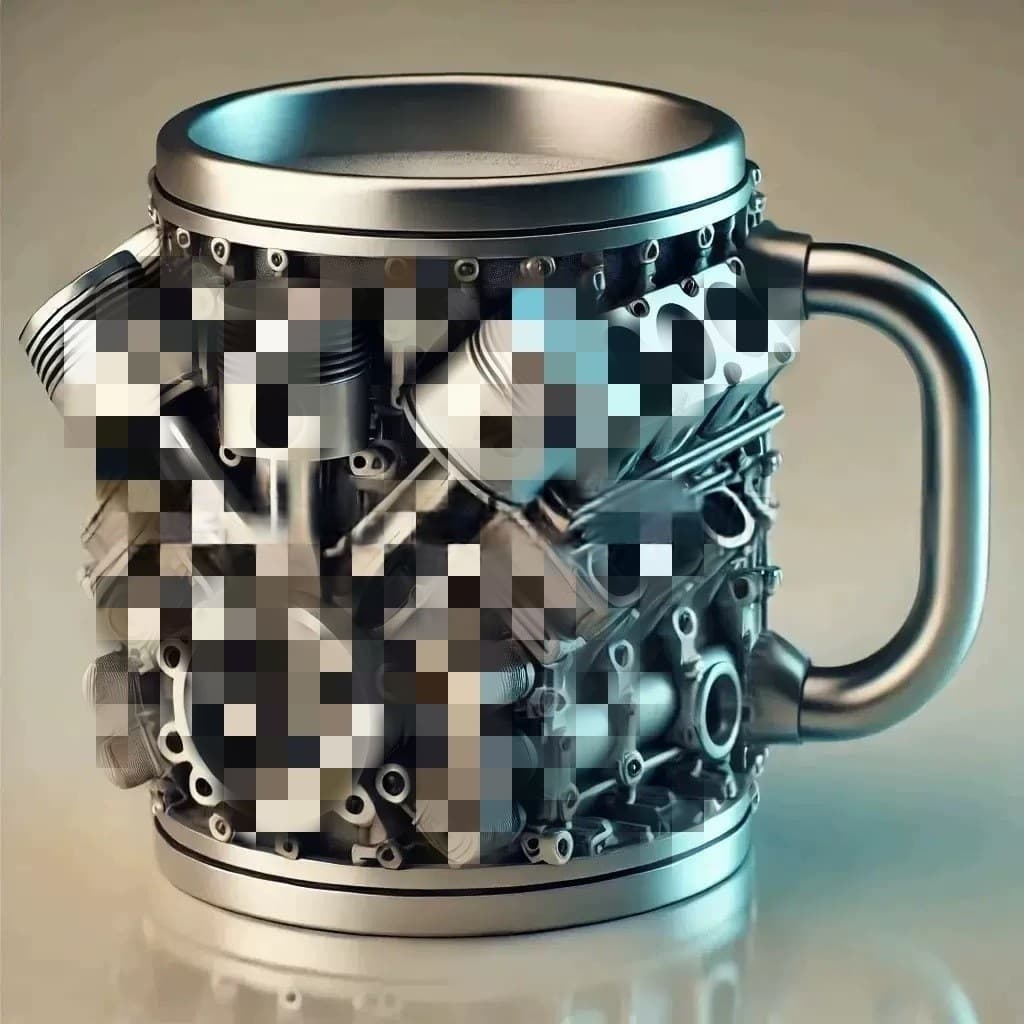 Cross-border Explosion V8V6 Engine Mug Creative Resin Stainless Steel Cup Resin Material Craft